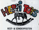 Buntes Heri Toys-Logo mit Schaukelpferd. Text darunter: REST- & SONDERPOSTEN.