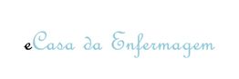 Texto "eCasa da Enfermagem" em fonte azul clara e preta, sobre fundo branco.