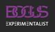 Schwarzer Hintergrund mit lila "BOLS" und weißem "EXPERIMENTALIST" in unterschiedlichen Schriftarten.