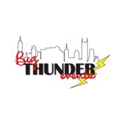City skyline with "Big Thunder Events" text and a yellow lightning bolt.