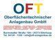 Logo von OFT, Oberflächentechnischer Anlagenbau GmbH, mit Kontaktinformationen in Blau und Rot.