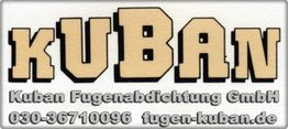Kuban Fugenabdichtung GmbH Logo mit Telefonnummer und Website: fugen-kuban.de