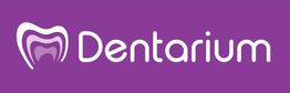 Logo de Dentarium con diseño de diente en blanco sobre fondo morado.