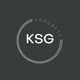 Logo with "KSG Concrete" inside a simple circle on a dark background.