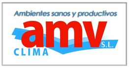 Logotipo de AMV Clima S.L. con el texto "Ambientes sanos y productivos".