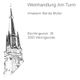 Zeichnung eines Kirchturms und Informationen zur "Weinhandlung Am Turm" in Wernigerode.