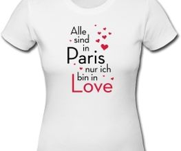 Weißes Girlieshiert mit Aufdruck