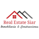 Logo de "Real Estate Siar", con diseño de tejado en rojo y gris. Texto: Inmobiliaria & Construcciones.