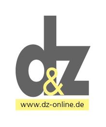 Graues "dz" & gelbe Schrift "www.dz-online.de" auf weißem Hintergrund.