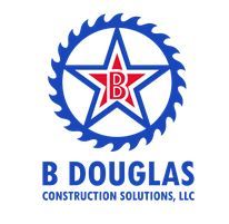 Logo featuring a red star with a "B," surrounded by a blue saw blade. Text: B Douglas Construction.