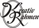 Elegantes Logo mit den Worten "Kreativ Rahmen" in kunstvoller Schrift.