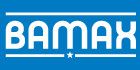 Logo con la scritta "BAMAX" in bianco su sfondo blu, intervallata da una stella.