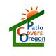Logo: "Patio Covers Oregon" with a stylized house and sun, "Tim Hubbard Construction".