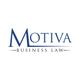 "Motiva Business Law" logo with blue text on a white background.