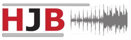 Logo mit roten Buchstaben "HJB" und einer grauen Tonwelle rechts davon.