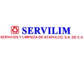 Logo de Servilim, Servicios y Limpieza de Acapulco, S.A. de C.V., en azul y rojo.