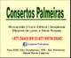 Cartão de visita "Consertos Palmeiras" com serviços e contatos em Itapoá, Santa Catarina.