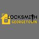 Logo with a yellow house and lock, reads "Locksmith Georgetown" on a gray background.
