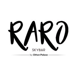 Logo do Raro Skybar by Othon Palace em letras pretas estilizadas sobre fundo branco.