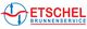 Logo von Etschel Brunnenservice, mit Pfeilen und rotem Schriftzug auf weißem Hintergrund.