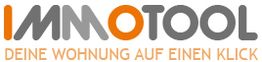 Logo mit Text: "IMMOTOOL - Deine Wohnung auf einen Klick", in Grau und Orange.