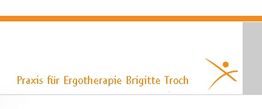 Logo mit Text "Praxis für Ergotherapie Brigitte Troch" und stilisierter Figur in Orange.