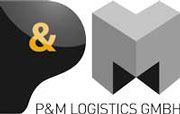 Logo von P&M Logistics GmbH mit schwarzem P, gelbem & und grauem M.