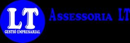 Logo de "LT Gestió Empresarial" con texto "Assessoria LT" en fondo negro y azul.