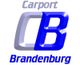 Logo mit den Buchstaben "CB" in Silber und Blau, darüber "Carport", darunter "Brandenburg".