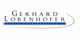 Logo mit Text "Gerhard Lobenhofer". Dünner, geschwungener Strich unter dem Text.