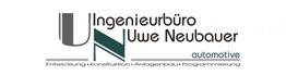 Logo: Ingenieurbüro Uwe Neubauer, automotive. Entwicklung, Konstruktion, Anlagenbau, Programmierung.