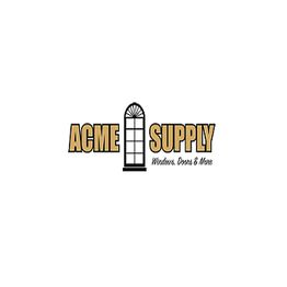 Logo of ACME Supply with a window graphic between the words. Caption: "Windows, Doors & More".