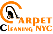 Logo for Carpet Cleaning NYC with a stylized vacuum cleaner in orange.