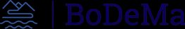 Logo mit Berg- und Wasserlinien, daneben steht "BoDeMa" in blauer Schrift.