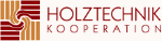Logo mit stilisiertem Holzmotiv und Text "HOLZTECHNIK KOOPERATION" in Rotbraun.