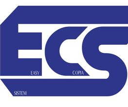 Logo blu con le lettere grandi "ECS" e testo "EASY COPIA SISTEM".