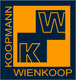 Logo mit den Buchstaben "W" und "K", orange und dunkelblau, vertikal "Koopmann", unten "Wienkoop".
