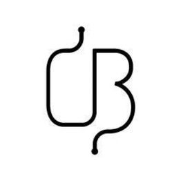 Stylized "CB" logo with curved lines on a white background.