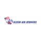 Logo with "Kleen Air Services" text and a cartoon figure holding an American flag.
