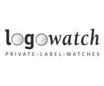 Logo mit Schriftzug "logowatch" und "PRIVATE-LABEL-WATCHES" darunter, in Schwarz-Weiß.
