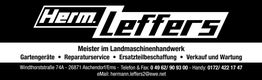 Herm. Leffers Schild, Landmaschinen, Reparaturen, Verkauf und Wartung. Kontaktdetails unten.