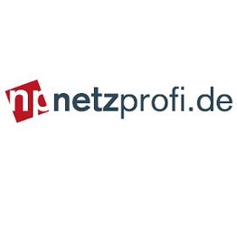 Logo mit Schriftzug "netzprofi.de" in dunkelblau und rotem Quadrat links.