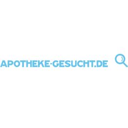 Logo mit Text "APOTHEKE-GESUCHT.DE" in Blau, daneben ein kleines Lupensymbol.