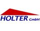 Logo der HOLTER GmbH mit blauem Text und rotem Dreieck darüber.