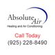 Absolute Air logo with contact number 925-228-8490 for heating and air conditioning services.