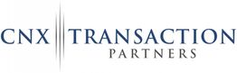 Logo mit Text "CNX Transaction Partners" in blauer Schrift auf weißem Hintergrund.