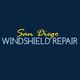 "San Diego Windshield Repair logo on a dark blue background."