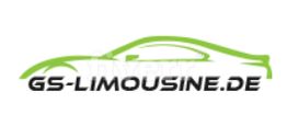 Grünes Auto-Logo mit schwarzem Text: GS-LIMOUSINE.DE.