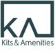 Logo de "Kits & Amenities" con letras estilizadas dentro de un marco rectangular.