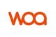 Der Schriftzug "woa" in orangener Farbe auf weißem Hintergrund.